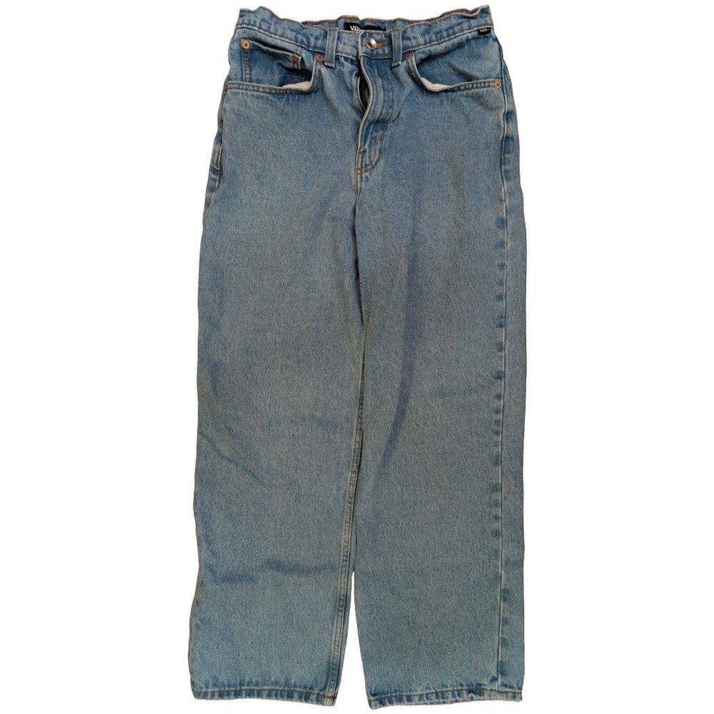 Vans Check-5 Baggy Jeans Size 29 Stonewash Light Blue Wide Leg 100% Cotton